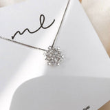 Crystal Necklace with Shimmering Snow in Gold & Silver