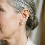 Floral Earrings with Crystals & Pearls