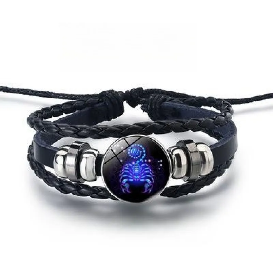 Shimmering Bracelet with 12 Zodiac Signs