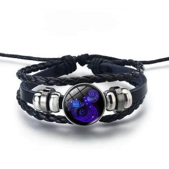 Shimmering Bracelet with 12 Zodiac Signs