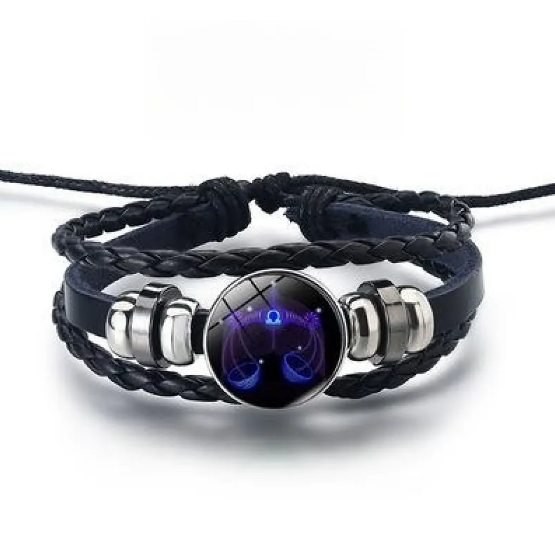 Shimmering Bracelet with 12 Zodiac Signs