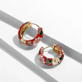 Luxury Earrings with Black Flowers