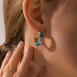 Luxury Earrings with Black Flowers