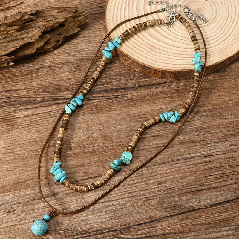 Luxury Men's Necklace with Turquoise & Tiger Eye