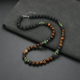 Luxury Necklace with Tiger Eye & Gold Clasp