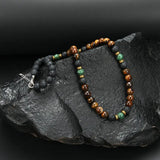 Luxury Necklace with Tiger Eye & Gold Clasp