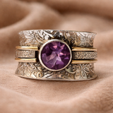 Meditation Boho Ring with Crystal