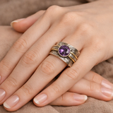 Meditation Boho Ring with Crystal