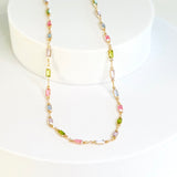 Isabella Necklace with Colorful CZ Stone