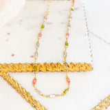 Isabella Necklace with Colorful CZ Stone
