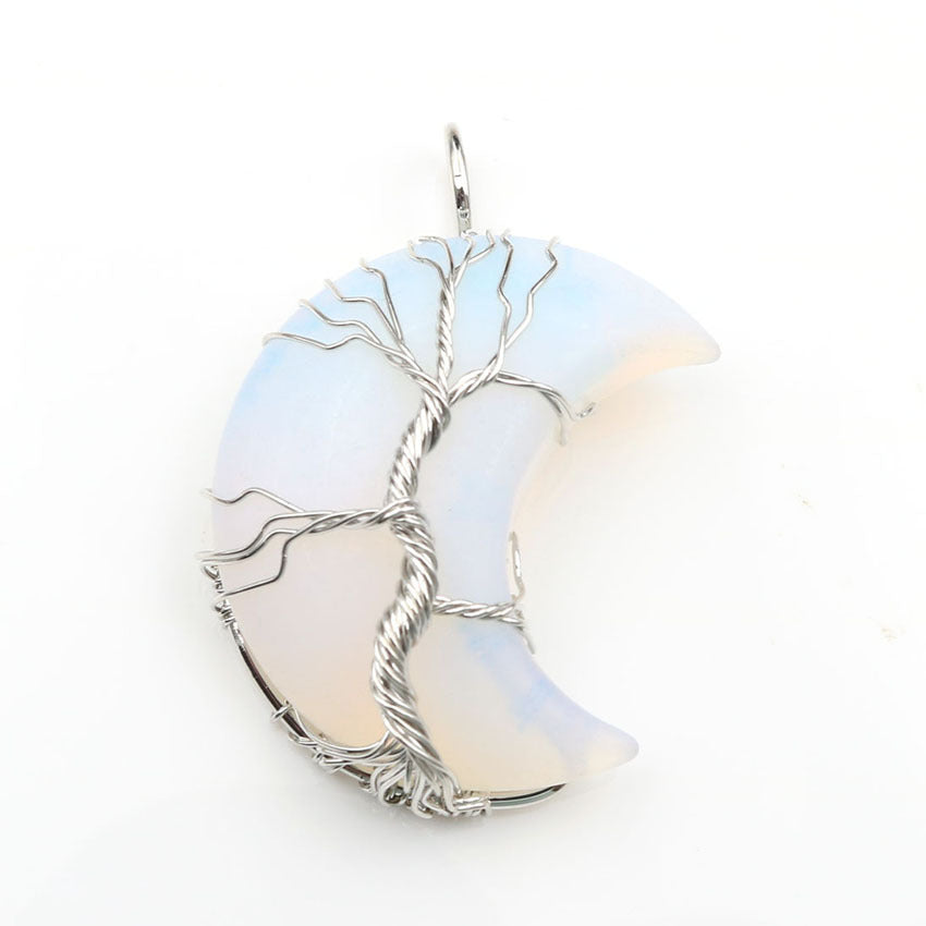 Tree of Life Pendant Necklace with Crystal