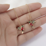 Chameleon Necklace & Earrings