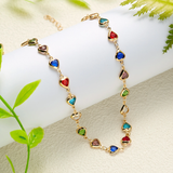 Heart-Shaped Necklace with Multicolor Crystal