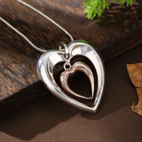 Necklace with Two-Tone Heart Pendant