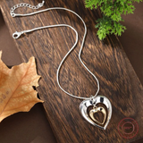 Necklace with Two-Tone Heart Pendant