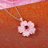 Necklace with Flower in Rose Gold