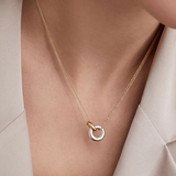 Necklace with Round Geometric Pendant