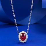 Necklace with Ruby & Moissanite