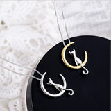 Necklace with Hanging Moon & Cat