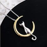 Necklace with Hanging Moon & Cat