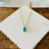Necklace with Emerald-Shaped Pendant