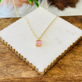 Necklace with Emerald-Shaped Pendant
