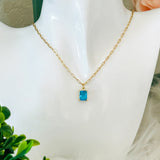 Necklace with Emerald-Shaped Pendant