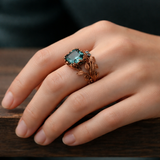 Natural Ring with Green Crystal