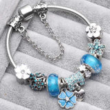 Blue Retro Silver Bracelet