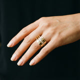 Irregular Retro Gold Ring Anel with Zircon