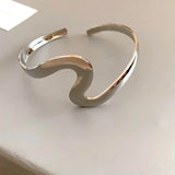Open Wavy Twist Bracelet in Vintage Silver