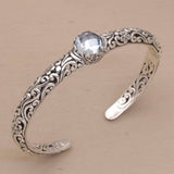 Open Vintage Silver Cubic Zirconia Bracelet