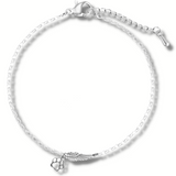 Silver Memorial Bracelet with Angel Wings & Fingerprint – Handmade