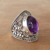 Hyda Ring with Agate & Amethyst