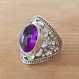 Hyda Ring with Agate & Amethyst