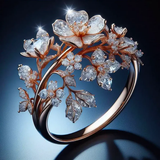 Ring Flower Crystal Blue Sky