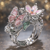 Butterfly-Shaped Ring with Shimmering Zircon