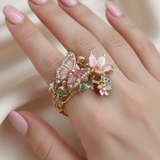 Butterfly-Shaped Ring with Shimmering Zircon
