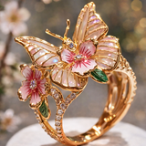 Butterfly-Shaped Ring with Shimmering Zircon