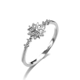 Snowflake-Shaped Ring in Silver
