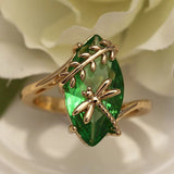 Ring with Precious Green Stone & Gold