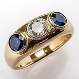 Ring with Zircon & Blue Crystal