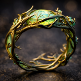 Ring with Natural Green Opal