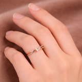 Braided Ring in Rose Gold & Silver
