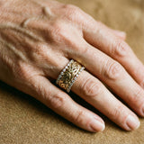 Braided Retro Gold Ring with Zircon