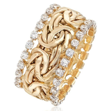 Braided Retro Gold Ring with Zircon