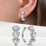 Ribbed Earrings with Shimmering Crystal