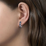 Ribbed Earrings with Shimmering Crystal