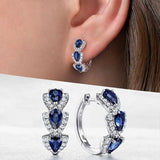 Ribbed Earrings with Shimmering Crystal