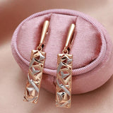 Rectangular Gold Drop Earrings